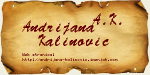 Andrijana Kalinović vizit kartica